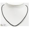 Image 1 : 18K WHITE GOLD BLACK DIAMOND BEAD NECKLACE