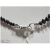 Image 3 : 18K WHITE GOLD BLACK DIAMOND BEAD NECKLACE