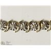 Image 2 : 10K YELLOW WHITE GOLD DIAMOND TENNIS BRACELET