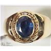 Image 1 : 10K YELLOW GOLD SAPPHIRE WREATH PATTERN RING