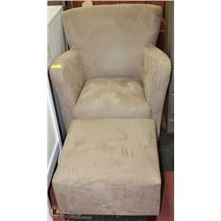 MICROFIBER CHAIR WITH OTTOMAN