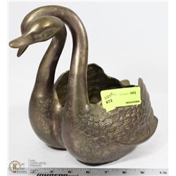 BRASS DUCK PLANTER
