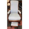Image 1 : 7) ANTIQUE ROCKING CHAIR AND OTTOMAN