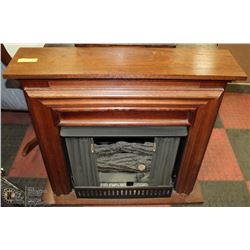 35" X9"DEEP WOOD FIREPLACE MANTLE WITH ELECTRIC