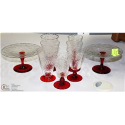 10) COLLECTION OF CRANBERRY GLASS