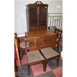 18)ANTIQUE CLAWFOOT DROP LEAF TABLE WITH 4