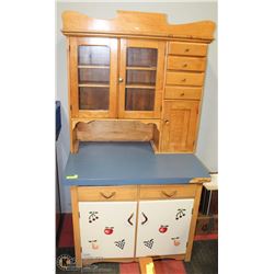 16)VINTAGE CABINET WITH HUTCH