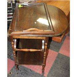 6) VINTAGE WOOD TEA CART