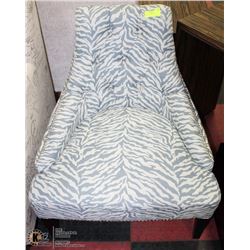 CREAM AND ZEBRA  ACCENT CHAIR