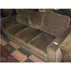BROWN CLOTH SOFA 80"X35"