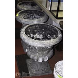 3 LARGE STONE PLANTERS 25"X21"