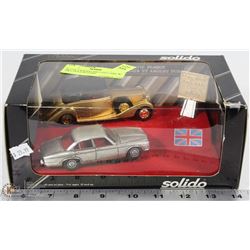 SET OF 2 SOLIDO DIE CAST CARS W/ 24KT GOLD PLATED