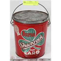 BURNS SHAMROCK PURE LARD TIN