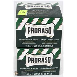 2 BOWLS OF PRORASSO SHAVING SOAP