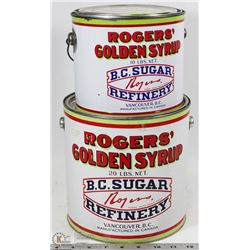 2 VINTAGE ROGERS GOLDEN SYRUP TINS