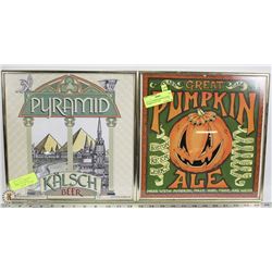 SET OF 2 FRAMED BEER POSTERS - 'PUMPKIN ALE' AND