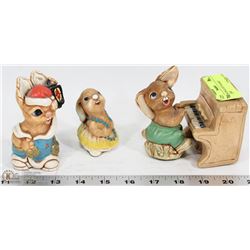 MADE IN ENGLAND RABBIT FIGURINES