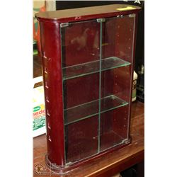 WOOD AND GLASS CURIO DISPLAY CABINET
