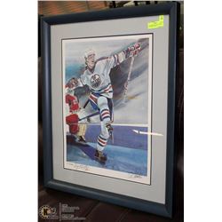 AUTOGRAPHED WAYNE GRETZKY ART PRINT BY STEVE