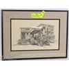 Image 1 : DEBBY EVANS FRAMED MATTED SKETCH TOWN CANVAS