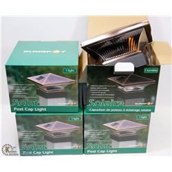 LOT OF 4 SOLAR POST LIGHTS