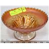Image 1 : MARIGOLD CARNIVAL GLASS BOWL WITH FLOWER DESIGN