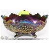 Image 1 : LARGE FENTON CARNIVAL GLASS 4 LEGGED FRUIT BOWL