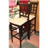 Image 1 : 2 BEIGE AND BROWN BAR STOOLS