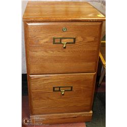 OAK 2 DRAWER FILING CABINET