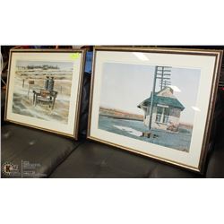 PAIR OF DONATO COUNTRY PRINTS FRAMED MATTED