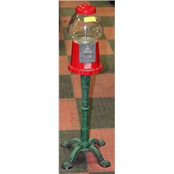 COIN OPERATED METAL RED BUBBLE GUM MACHINE