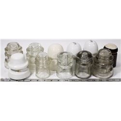 BOX WITH ASSORTED INSULATORS INCL GTP AND MORE