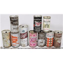 LOT OF TEN 1960S POP CANS