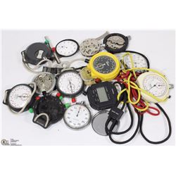 BOX OF ASST VINTAGE STOP WATCHES