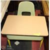 Image 1 : VINTAGE 1960's WOOD AND METAL SCHOOL DESK -