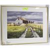 Image 1 : J HEALY MATTED FRAMED & SIGNED FARM SCENE PRINT