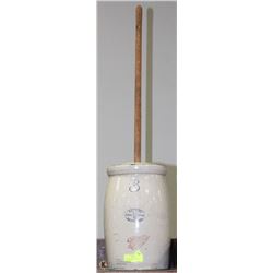 ANTIQUE RED WING 3 GALLON BUTTER CHURN