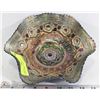 Image 1 : "CARNIVAL" GLASS RUFFLED EDGE FLORAL BOWL
