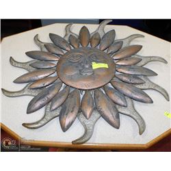 2 METAL SUNBURST WALL PLAQUES