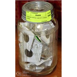 NABOB COFFEE JAR OF CANADIANS COINS
