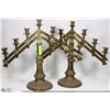 Image 1 : PAIR OF VINTAGE BRASS 7 ARM CANDLEBRA STICKS