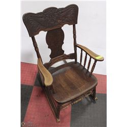 ANTIQUE CIRCA 1920'S WOODEN ROCKING CHAIR