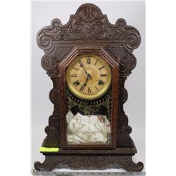 EARLY 1900S WOOD CLOCK