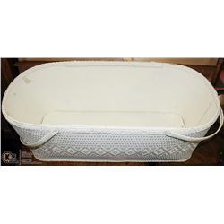 ANTIQUE WHITE WICKER BASSINET