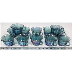 TRAY OF CARNIVAL GLASS CUPS