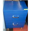 Image 1 : 2 DRAWER BLUE PAINTED WOOD NIGHT TABLE