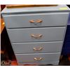 Image 1 : 4 DRAWER BLUE PAINTED WOOD DRESSER