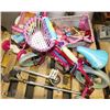 Image 1 : PALLET WITH GIRLS BIKE, DOLL STROLLER AND DOLLS,