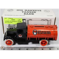 1:25 ERTL 1931 HAWKEYE TANKER DIE CAST BANK
