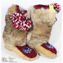 HANDMADE BEADED MUKLUKS YOUTH SIZE